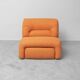 Vintage lounge armchair in orange fabric, 1970s design modernism