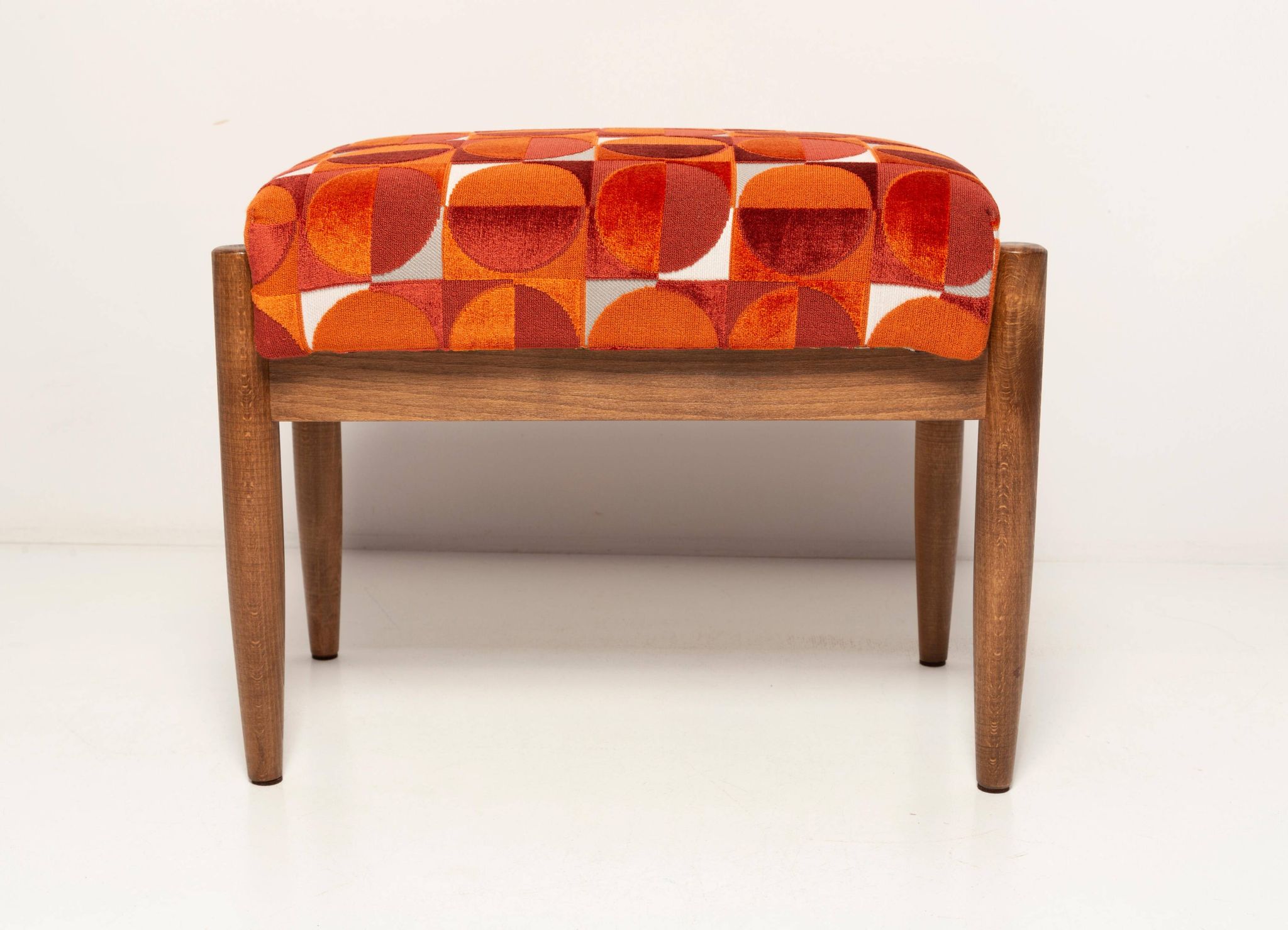 Vintage red and orange mid-century stool, Edmund Homa, 1960s