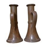 Set of 2 sandstone candle holders