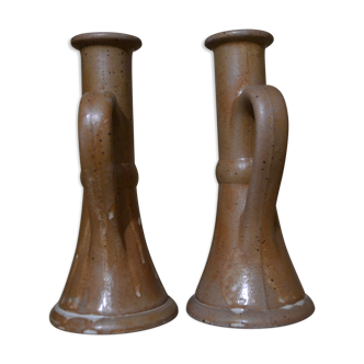 Set of 2 sandstone candle holders