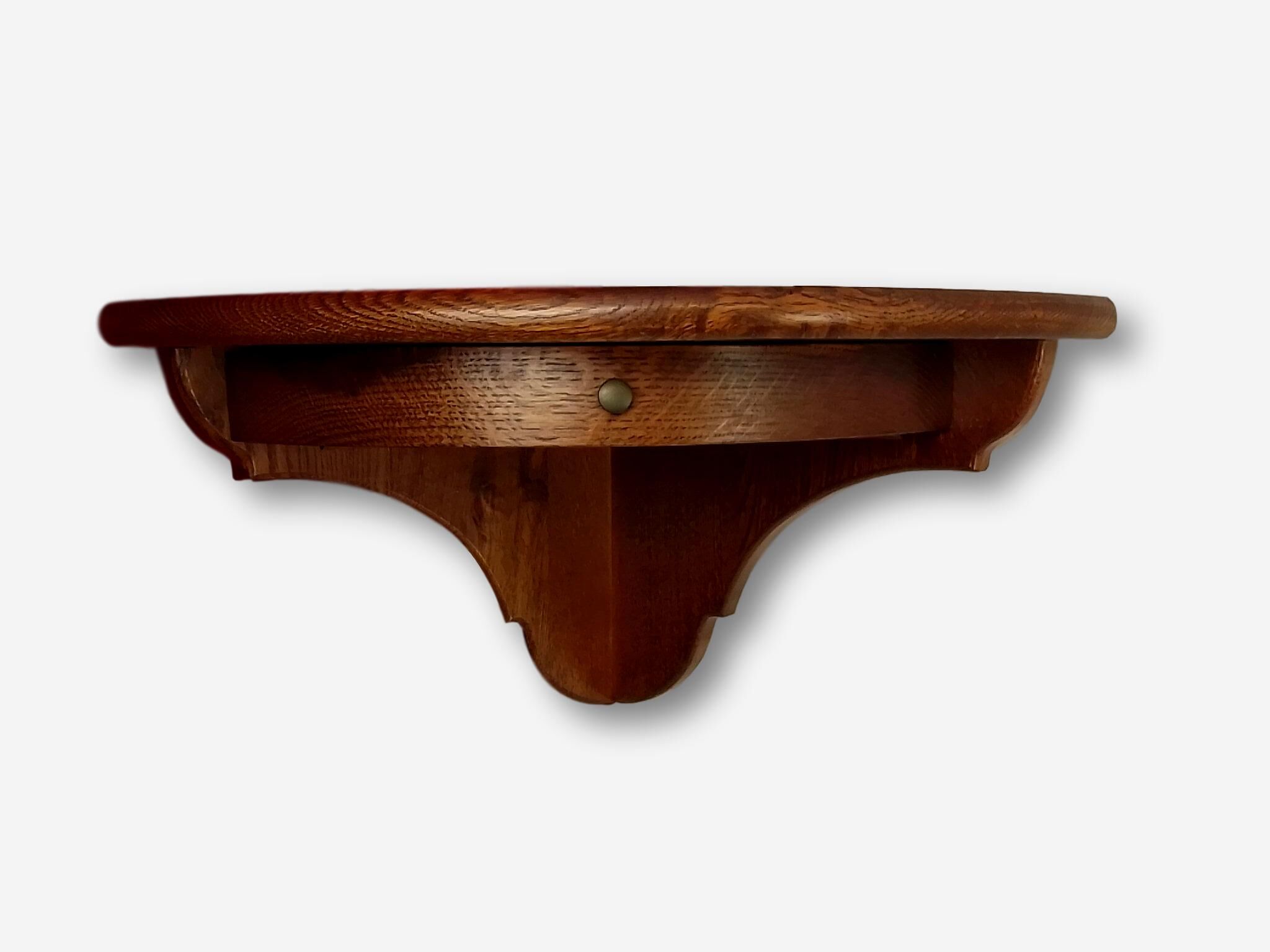 Rustic corner shelf one wooden drawer