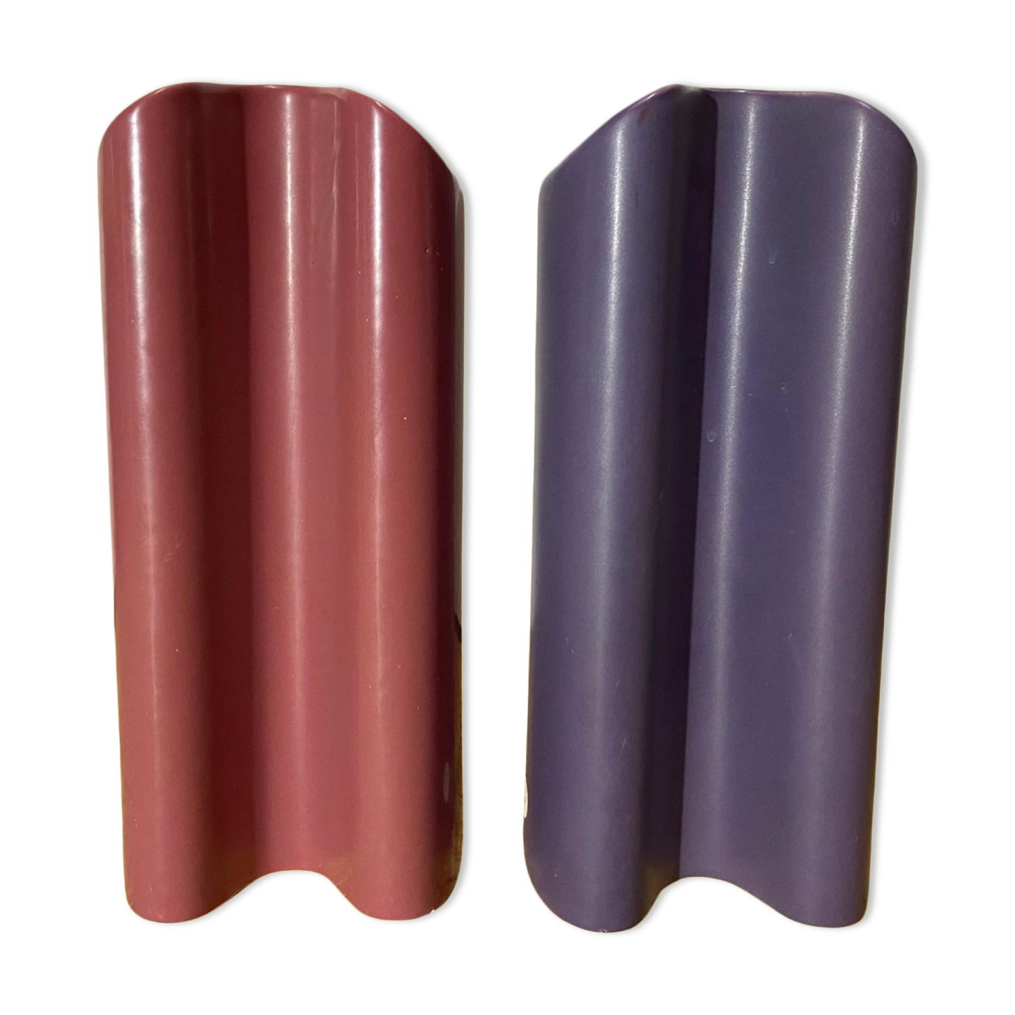 Set of 2 retro pink/purple vases made in denmark | fn art denmark ceramic pottery vases