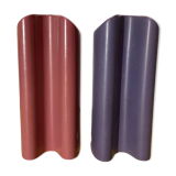 Set of 2 retro pink/purple vases made in denmark | fn art denmark ceramic pottery vases