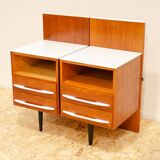 Paire de tables de chevet entièrement rénovées par Mojmír Požár, années 1960, Tchécoslovaquie