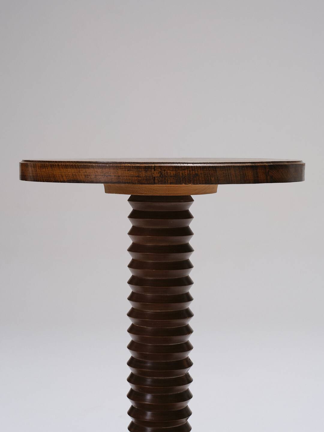 Art deco oak pedestal table, charles dudouyt, 1930s