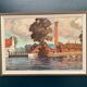 Original Swedish Oil on Panel - "Coastal Village" by Helge Andersson - Dated 1965 - Framed - 86 × 64 cm