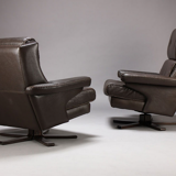 Pair of armchairs scandinavian leather 1960