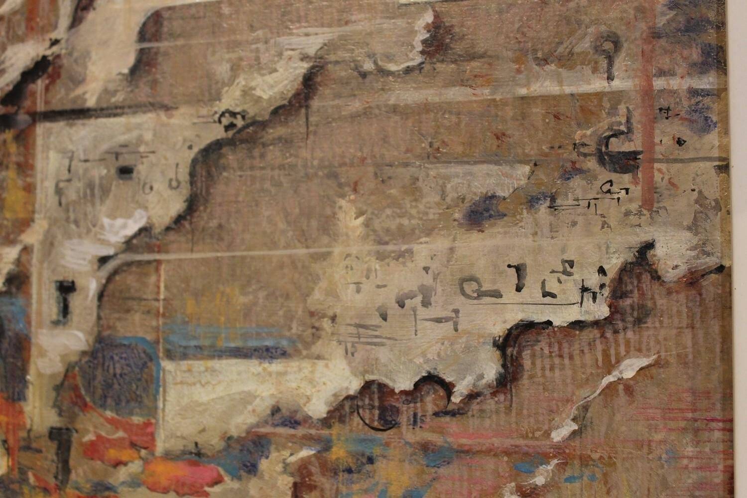 Andrea Spinelli, Italian Abstract Urban Expressionist, 20th Century, Acrylic & Canvas