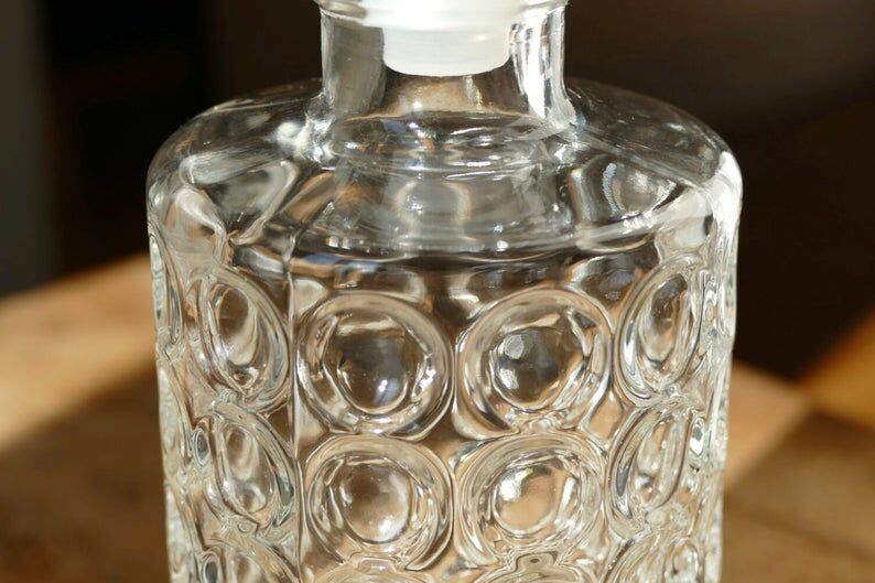 1970s whisky carafe made of solid glass