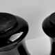 pair of black opaline vases early twentieth century