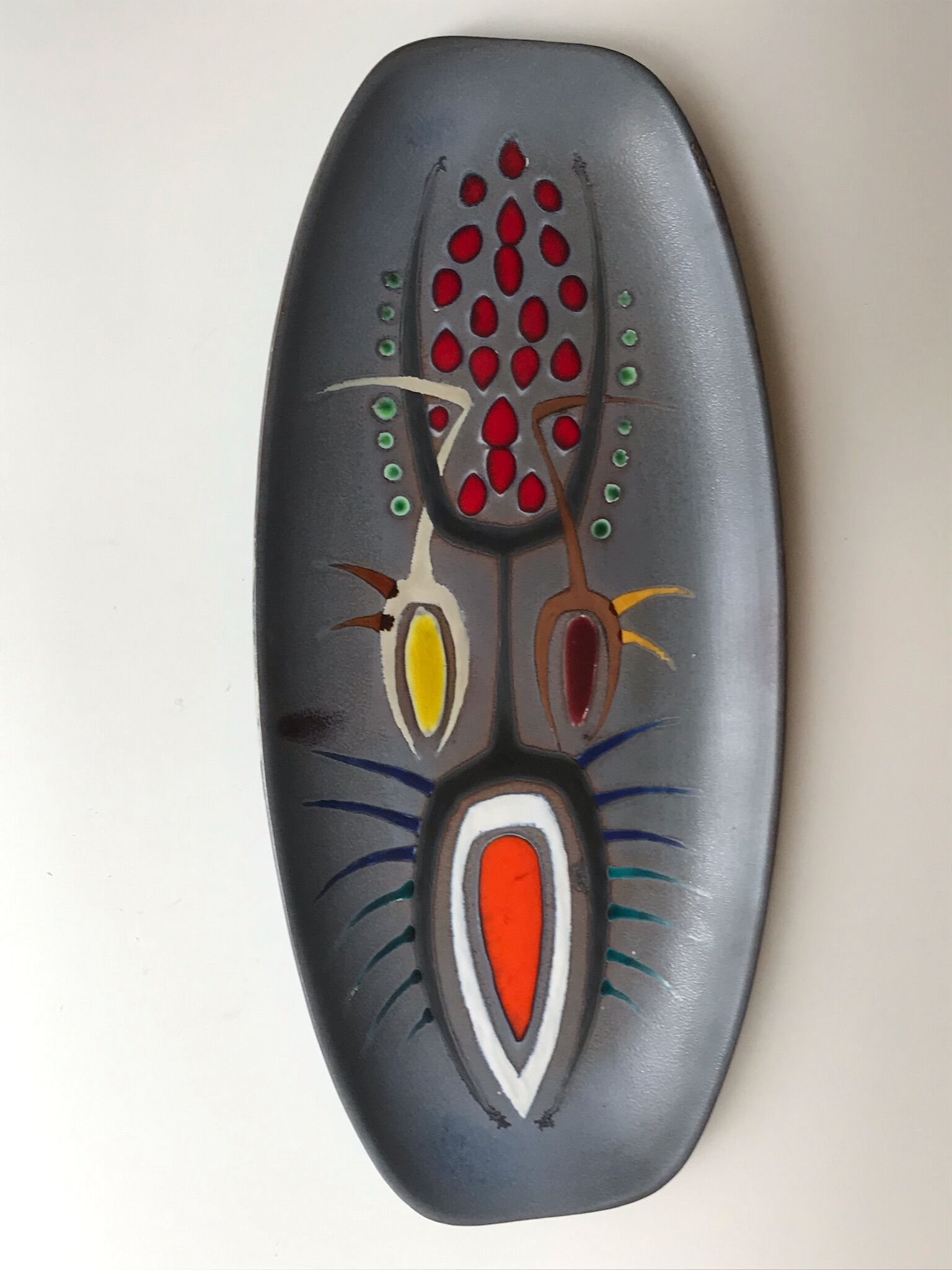 Decorative ceramic dish unique vintage Years 70