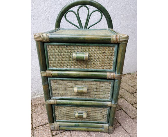 Rattan bedside table