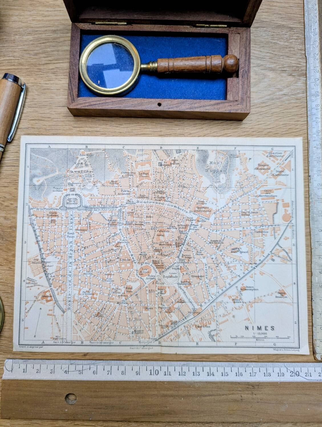Nîmes, Gard, original plan printed in 1906.