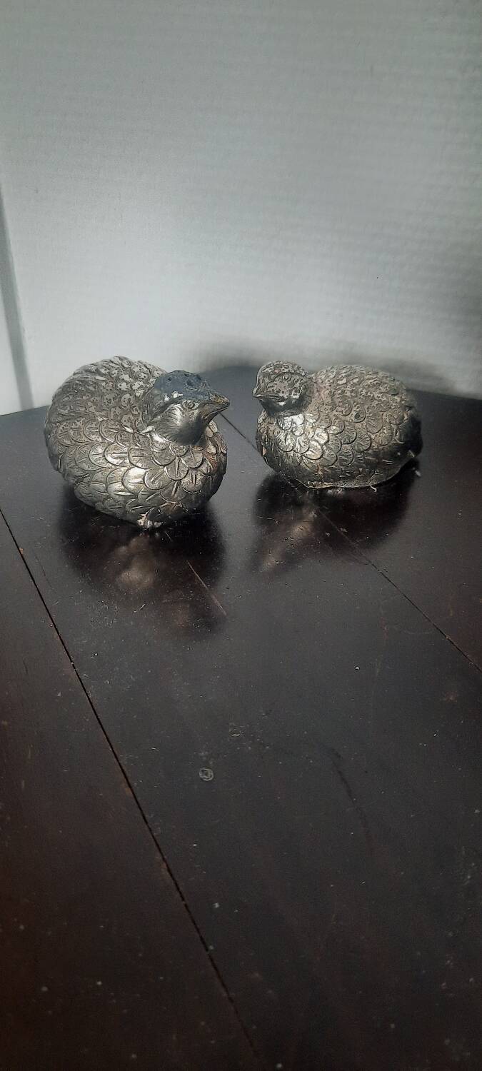 Salière et poivrier métal argenté