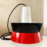 Fog and moerup pendant light - danish mid-century - vintage lamp - red & black - 1960s design