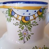 Angoulême earthenware pitcher "Le Renoleau" Moustiers decor