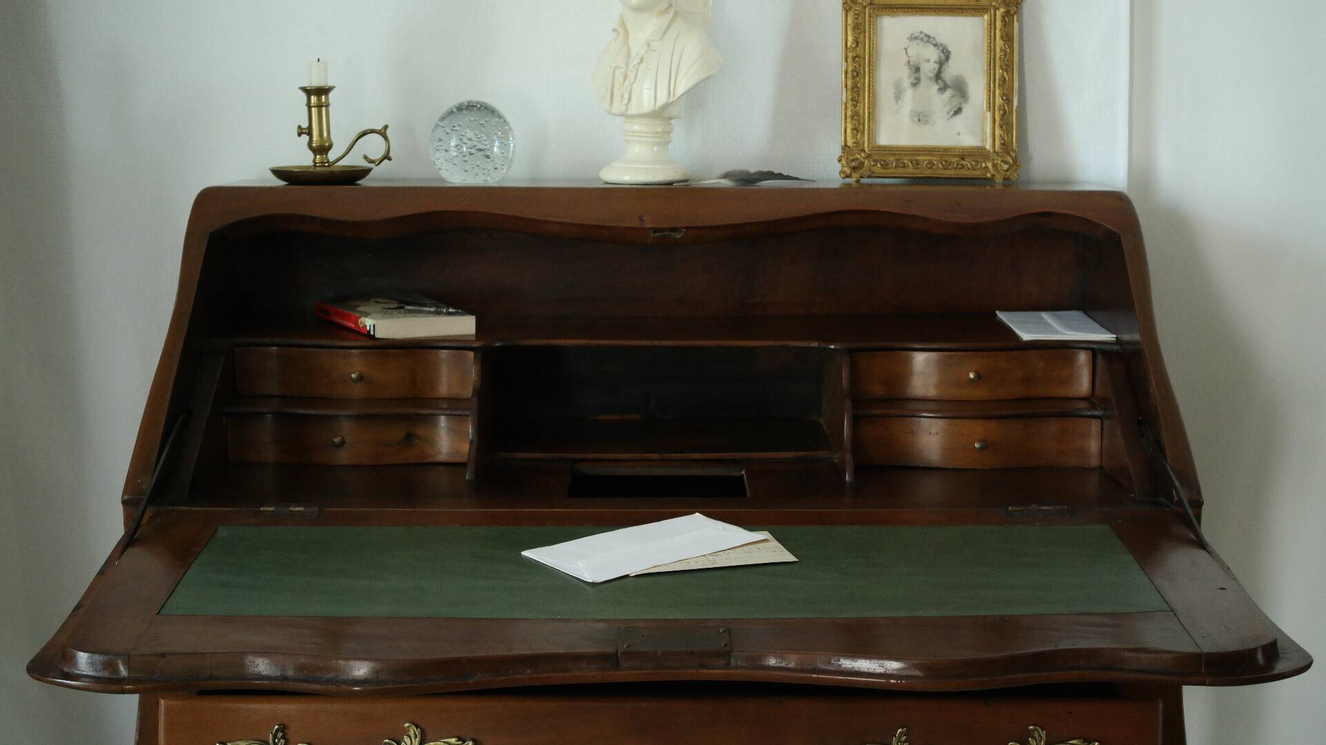 Louis XV style sloped secretary, 18th century.