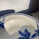 Blue earthenware salad bowl Moulin des loups