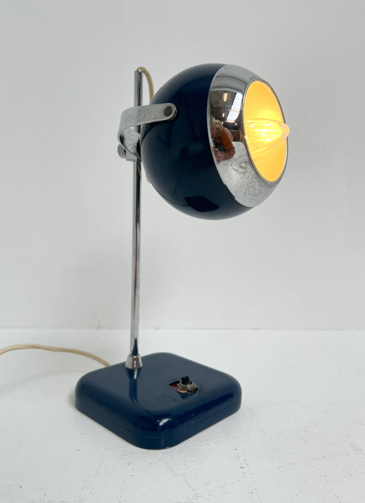 Lampe de table bleue Space Age, années 1960