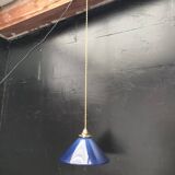 Blue opaline cone pendant light