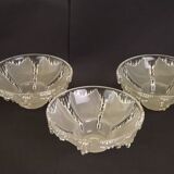 Signed ezan france frosted glass icicle shades set of 3 – art deco lighting