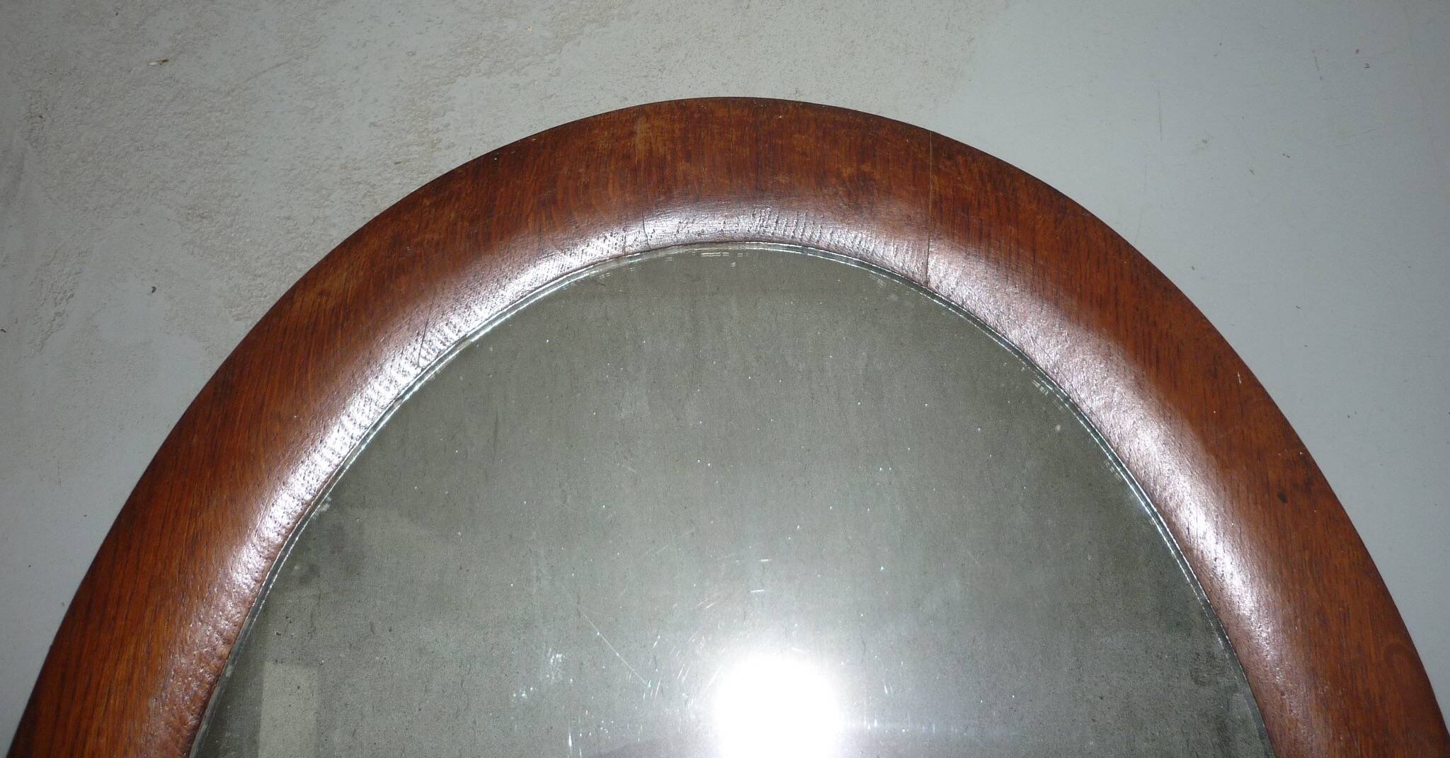 Miroir ovale cadre bois 74X58