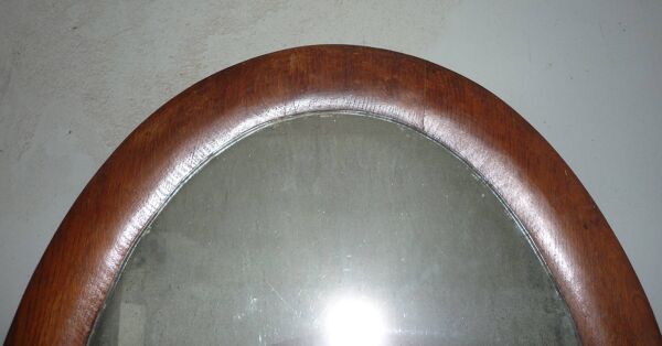Miroir ovale cadre bois 74X58