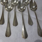 6 vintage silver plated soup spoons with hallmarks