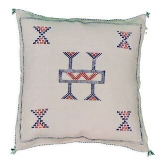 Berber cushion Sabra white blue patterns