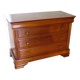 Cherry wood ogee chest of drawers - 4 drawers - 80s - long chest of drawers - Louis Philippe style