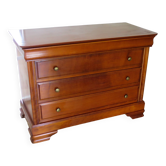 Commode à doucine en merisier - 4 tiroirs -années 80 - commode longue - style louis philippe