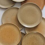 9 vintage stoneware dessert plates