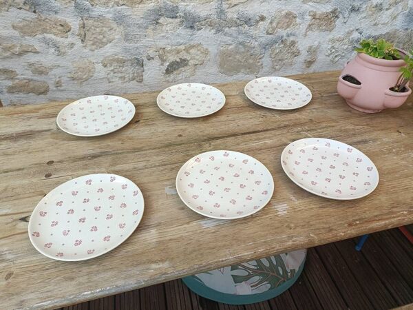 Six assiettes à dessert Gien