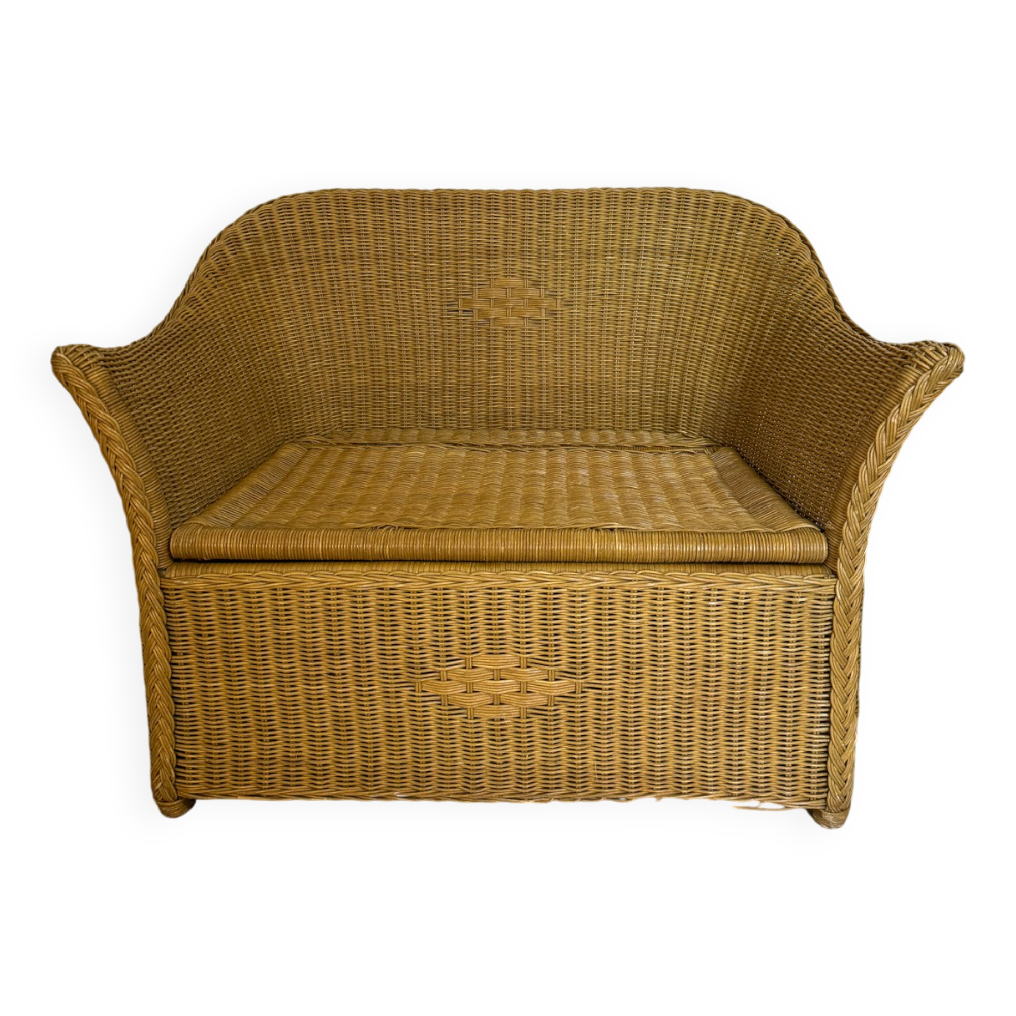 Rattan storage bench