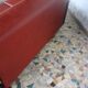 3-seater sofa and 2 rockabilly chairs in red and black skai