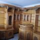 Exceptionnel Meuble Bar d'Angle Artisanal en Bois Noble – Pièce Unique