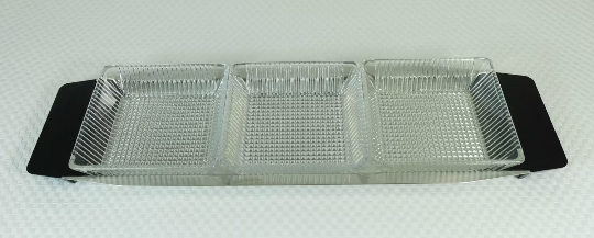 Plateau Günter Kupetz WMF Cromargan en verre et plastique