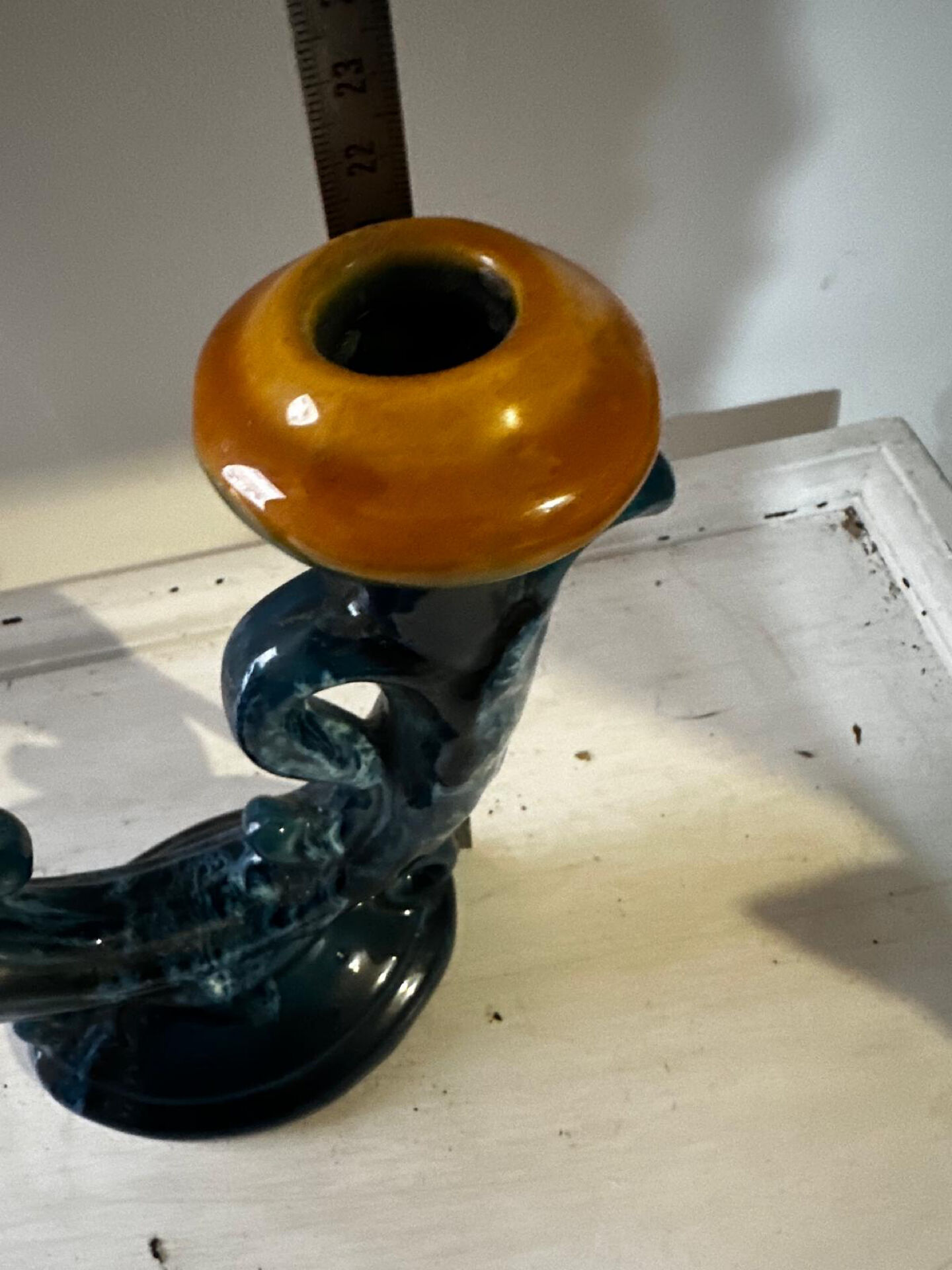 Vintage ceramic organic candlestick