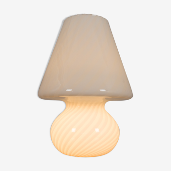 Big Mushroom Venini table lamp, Murano swirl glass, Italy 1960s