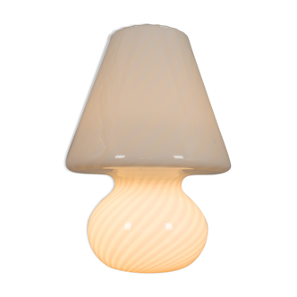 Big Mushroom Venini table lamp, Murano swirl glass, Italy 1960s