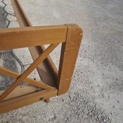 Vintage bed with compass feet from the 1950s