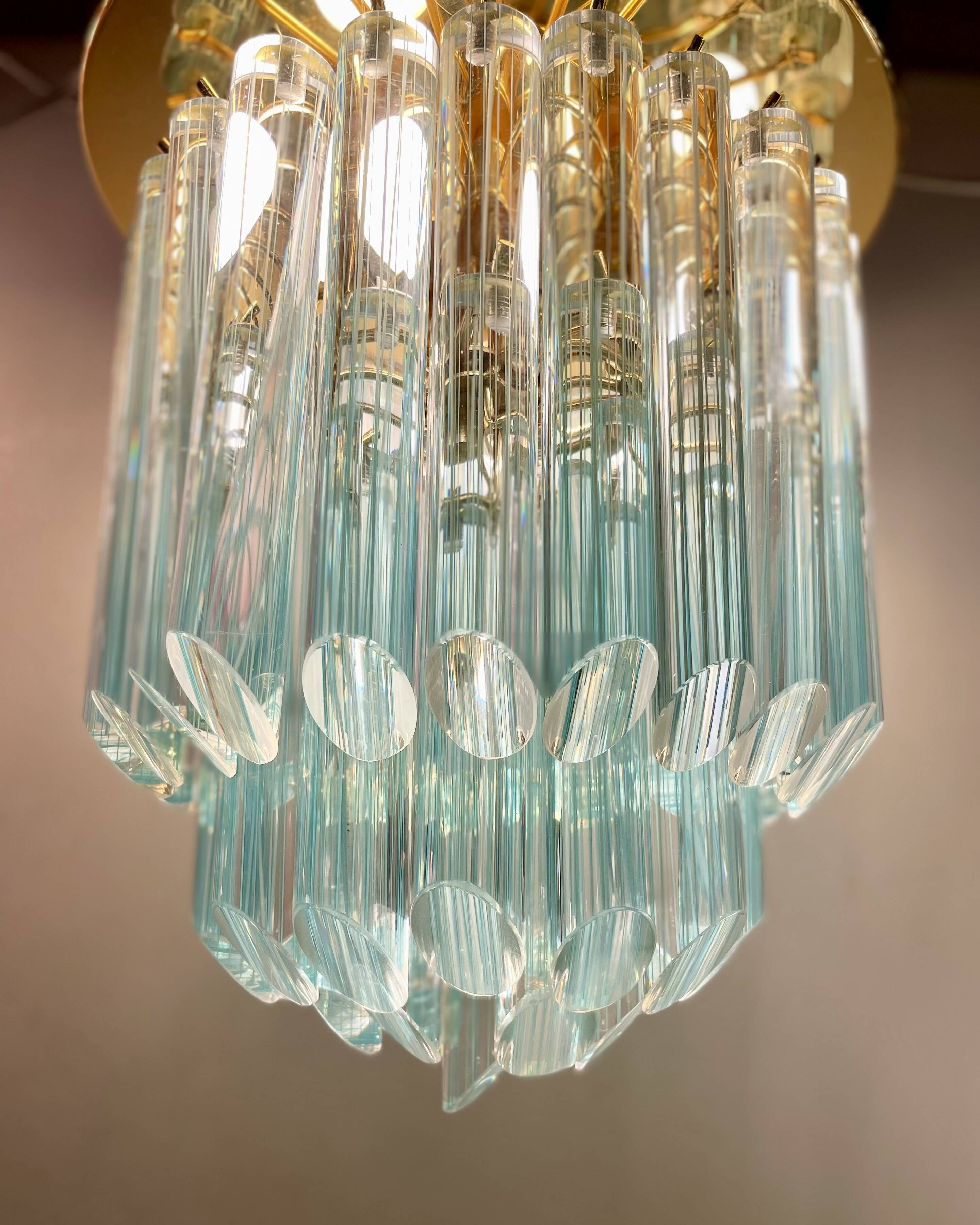 Lampe de plafond striée Murano, années 1980