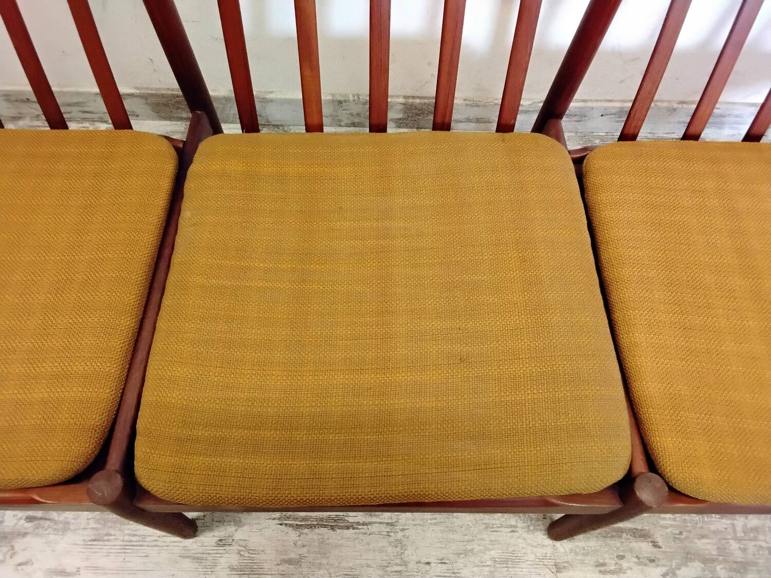 Vintage Scandinavian bench and armchairs for Glostrup 1960