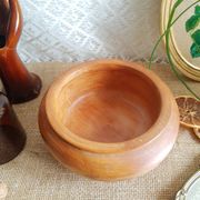 Round box with olive wood lid - vintage