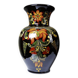 Vintage large vase from the 60s-70s, Hungarian MHV, in hand-painted glazed ceramic.