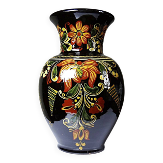 Grand vase vintage années 60-70 Hongrois MHV en céramique émaillée main