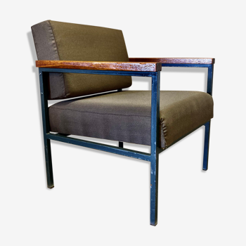 Armchair metal and teak 1950