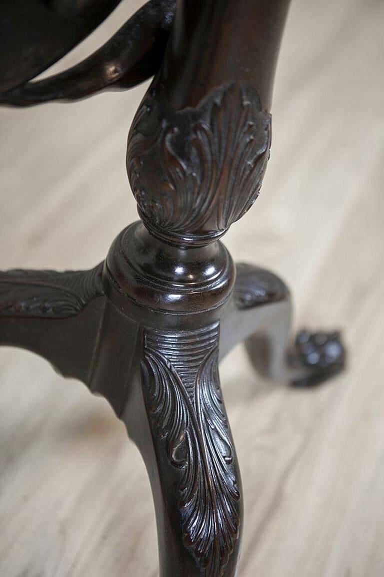 English Walnut Side Table with Tilted Top, 1890s