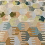 Geometric Multicolor Vintage Kilim Rug, 270x352Cm