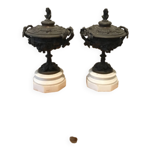 Garnitures de cheminée - pied bronze